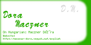 dora maczner business card